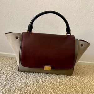 Garden Blue Suede Trapeze Bag 12(20 extended)*7*9